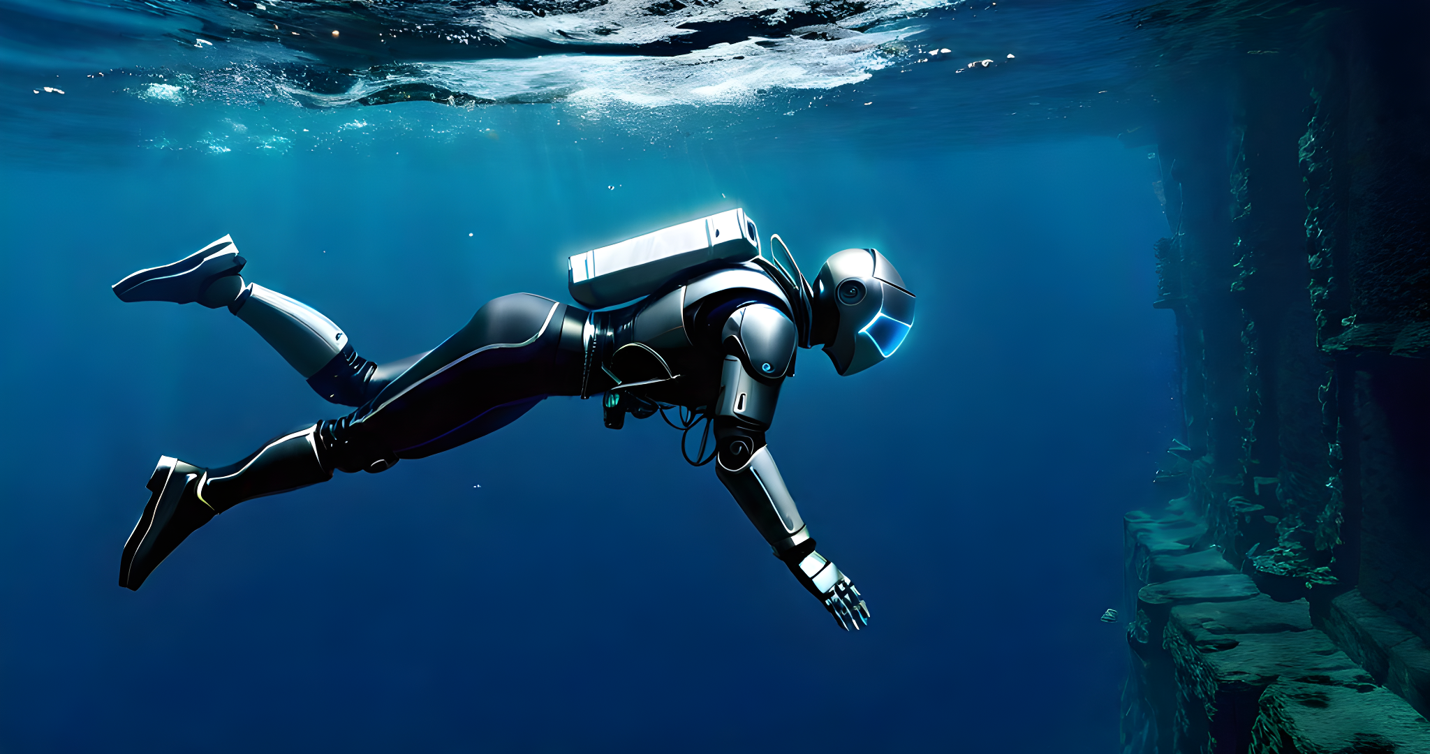 A robot swimming